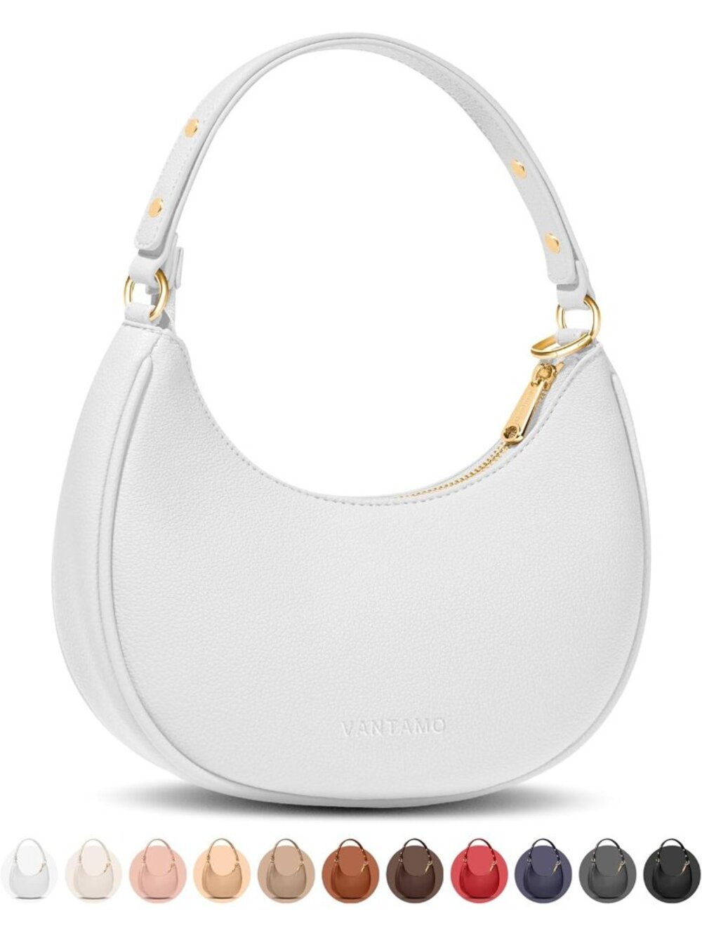 👜Women's White Vegan Leather Hobo Bag Slouchy Shoulder Tote Handbag Purse Soft